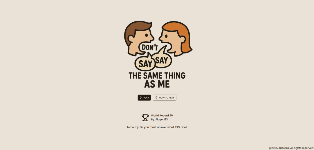image of dont say the same thing as me website