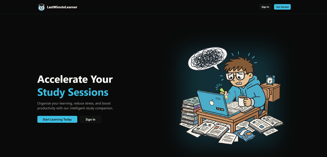 image of last minute learner website